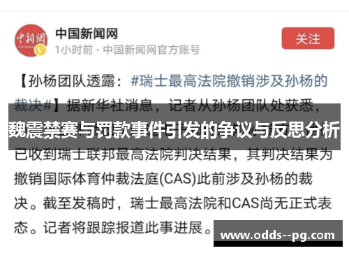魏震禁赛与罚款事件引发的争议与反思分析